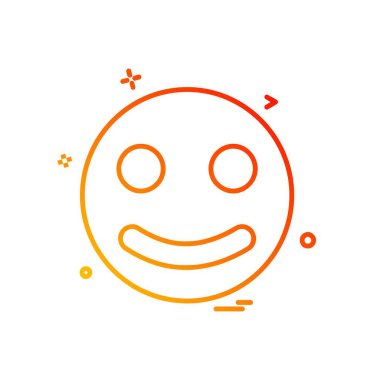 Emoji simgesi tasarım, renkli vektör çizim