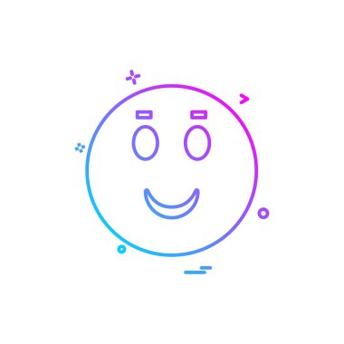 Emoji simgesi tasarım, renkli vektör çizim