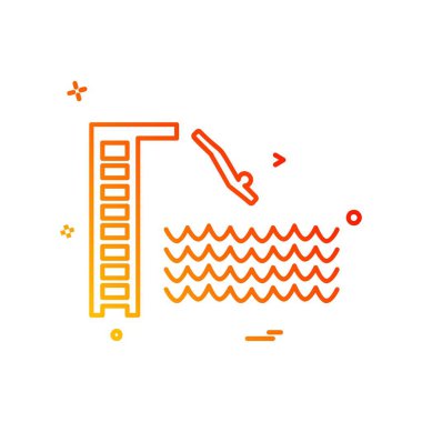 Yüzme simgesi tasarım vektörü