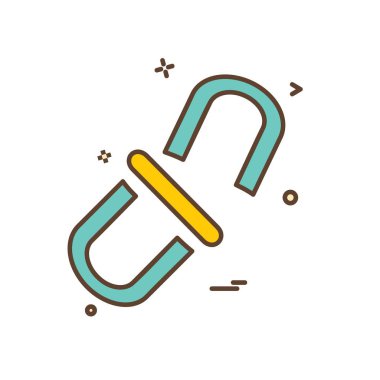 Web bağlantı simgesi tasarım, renkli vektör çizim