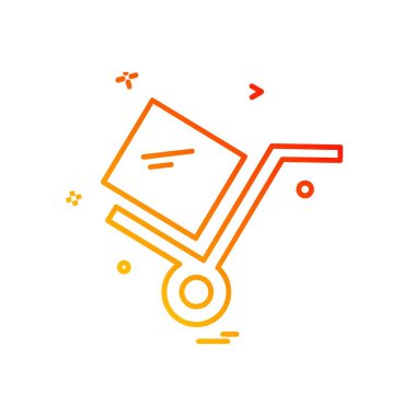 Sepeti simgesi tasarım, renkli vektör çizim