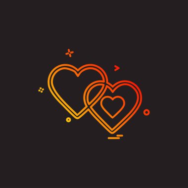 Kalp simgesi tasarım, Sevgililer günü için vektör çizim