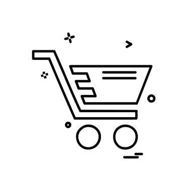 Sepeti simgesi tasarım, renkli vektör çizim