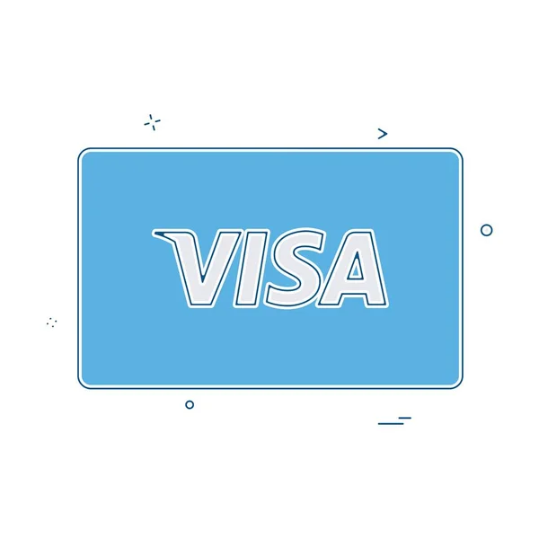 Vetor Design Ícone Cartão Visa —  Vetores de Stock