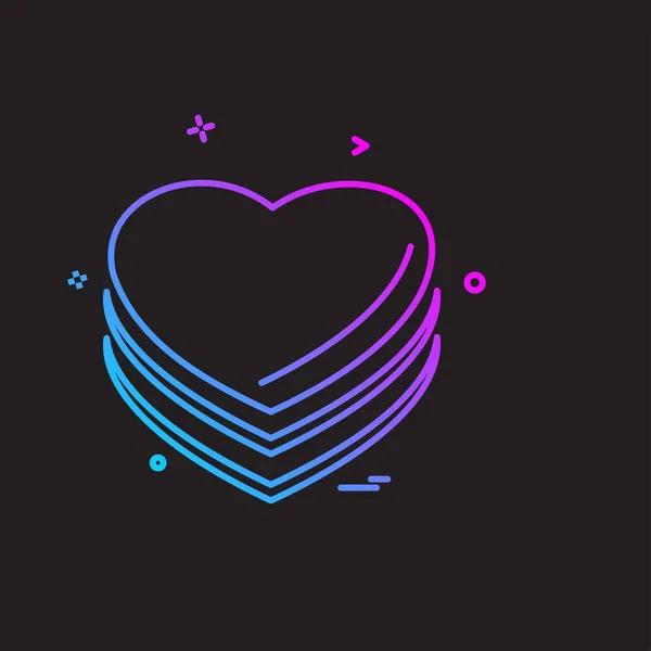 Diseño Iconos Corazón Ilustración Vectorial Para San Valentín — Vector de stock