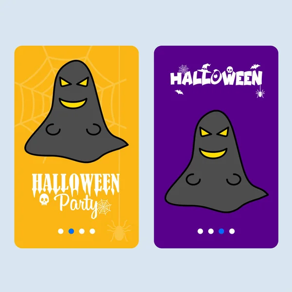 Šťastný Halloween pozvánky design s ghost vektor — Stockový vektor