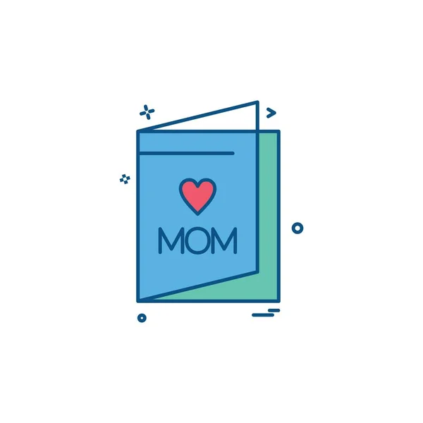 Día Madre Icono Tarjeta Vector Diseño — Vector de stock