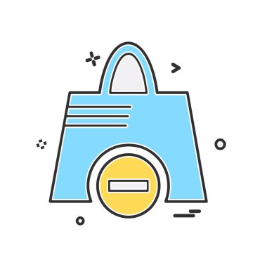 Alışveriş çantası simge tasarlamak vektör 