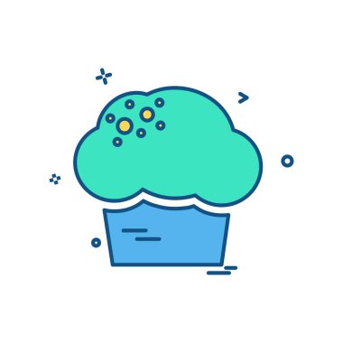 Pasta simgesi tasarım, renkli vektör çizim