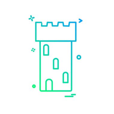 Fort simgesi tasarım vektörü