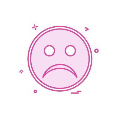 Üzgün emoji simgesi tasarım, renkli vektör çizim