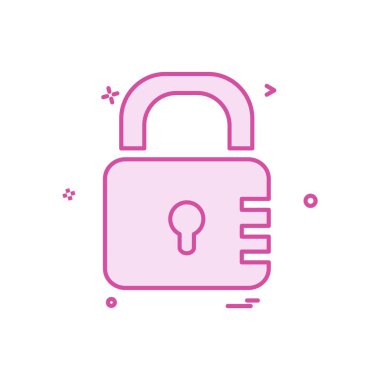 kilit düz simge vektör çizim 