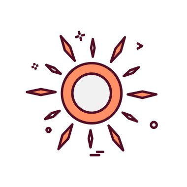 Güneş simgesi tasarım, renkli vektör çizim