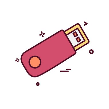 USB aygıt simgesi tasarım, renkli vektör çizim