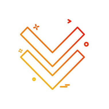 Aşağı ok simgesi tasarım vektörü