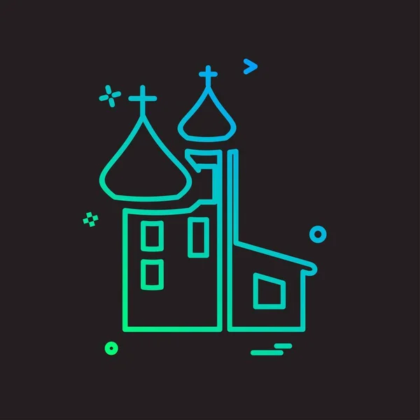 Chiesa Icona Disegno Vettoriale Illustrazione — Vettoriale Stock
