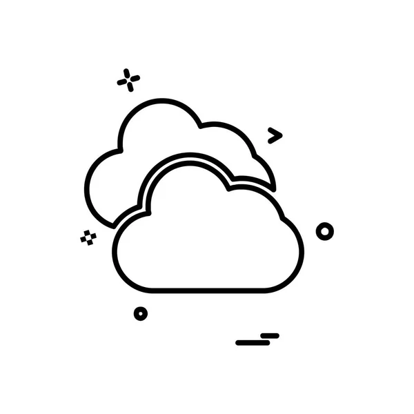 Cloudy Weather Icon Design Vector — Stock Vector