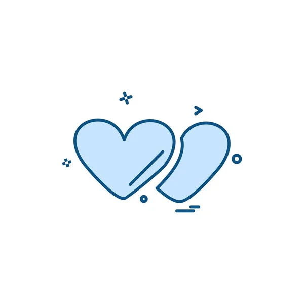 Heart Icon Design Illustrazione Vettoriale San Valentino — Vettoriale Stock