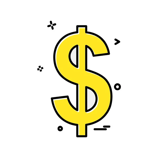 Εικονογράφηση Φορέα Σχεδιασμού Εικονίδιο Δολάριο — Διανυσματικό Αρχείο