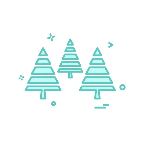 Christmas Tree Icon Design Vector — Stock Vector