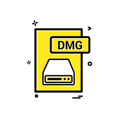 dmg dosyası biçimi simge vektör tasarımı