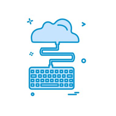 Klavye simgesi tasarım, renkli vektör çizim