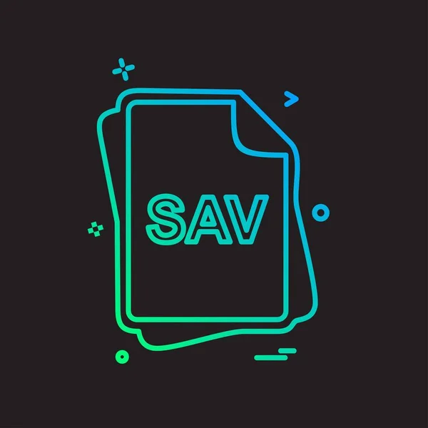 Sav Dateityp Icon Design Vektor — Stockvektor