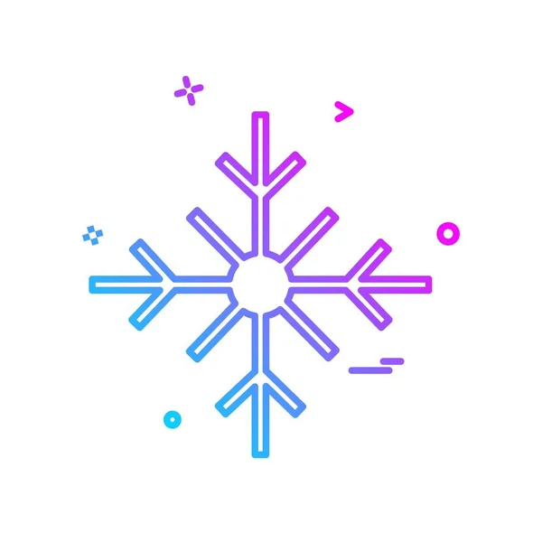 Eenvoudige Pictogram Sneeuwvlok Witte Achtergrond — Stockvector