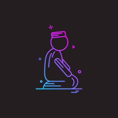 Müslüman dua simgesi tasarım vektörü 