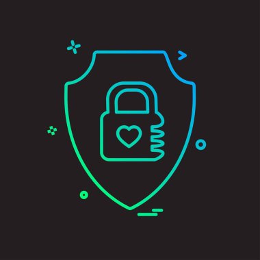 Kalkan simgesi tasarım, renkli vektör çizim 