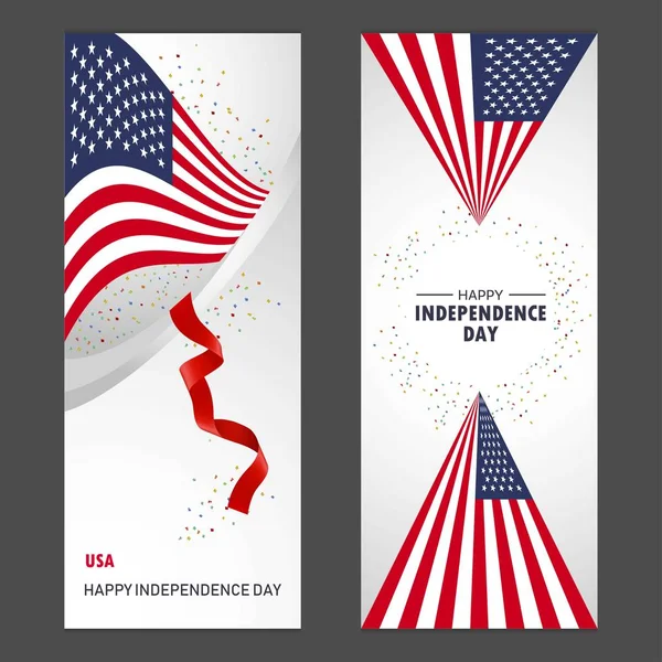 Estados Unidos América Feliz Día Independencia Confetti Celebración Antecedentes Vertical — Vector de stock