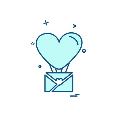 Kalp simgesi tasarım, Sevgililer günü için vektör çizim