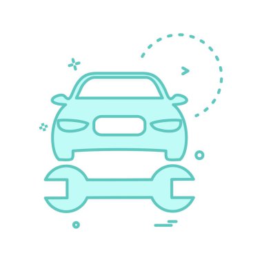 araba anahtarı simge vektör tasarımını onarıyor