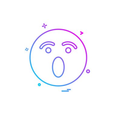 Emoji simgesi tasarım, renkli vektör çizim