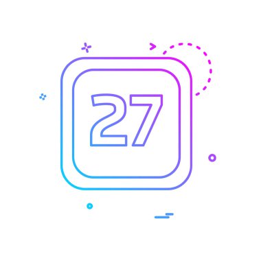 27 tarihi takvim simge tasarlamak vektör