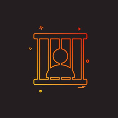 Hapishane Hapishane kilitli simge vektör tasarımı