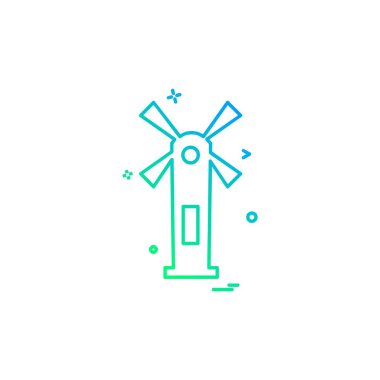 Hava türbini simge tasarlamak, renkli vektör çizim