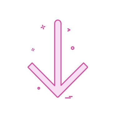 Aşağı ok simgesi tasarım vektörü