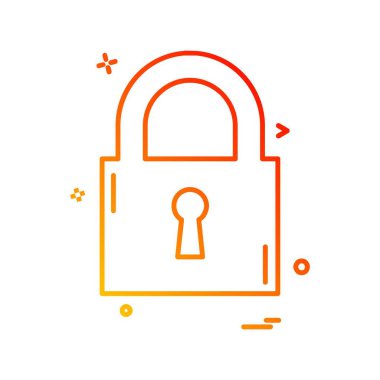 kilit düz simge vektör çizim 