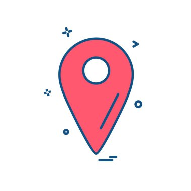 PIN düz simge vektör çizim 