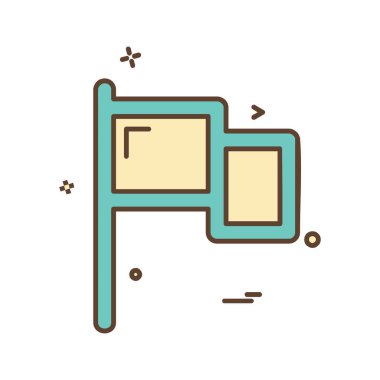 Bayrak simgesi tasarım vektörü 