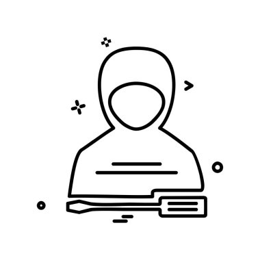 Çalışma araçlar simgesi tasarım, renkli vektör çizim 