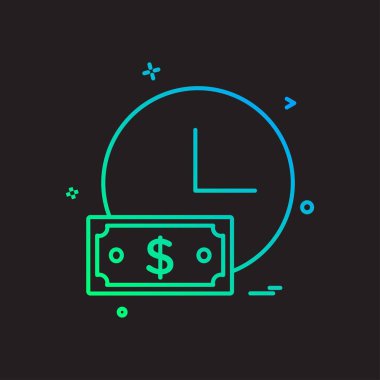 Saat izle doları simge vektör tasarımı