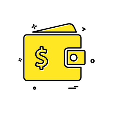 Cüzdan parası dolar ikon vektör tasarımı
