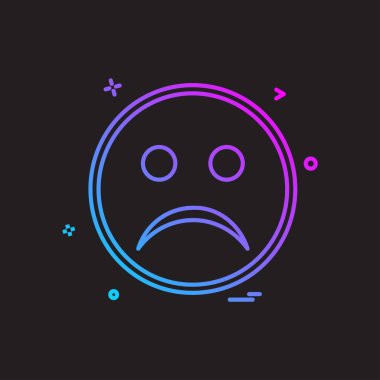 Üzgün emoji simgesi tasarım vektörü