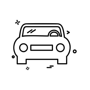 Araba yassı ikon vektör çizimi 