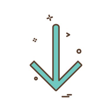 Aşağı ok simgesi tasarım vektörü