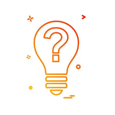 Ampul simgesi tasarım, renkli vektör çizim