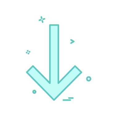 Aşağı ok simgesi tasarım vektörü