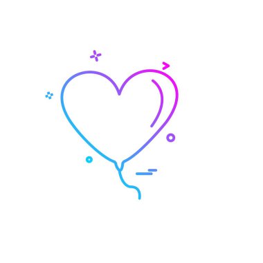 Kalp simgesi tasarım, Sevgililer günü için vektör çizim